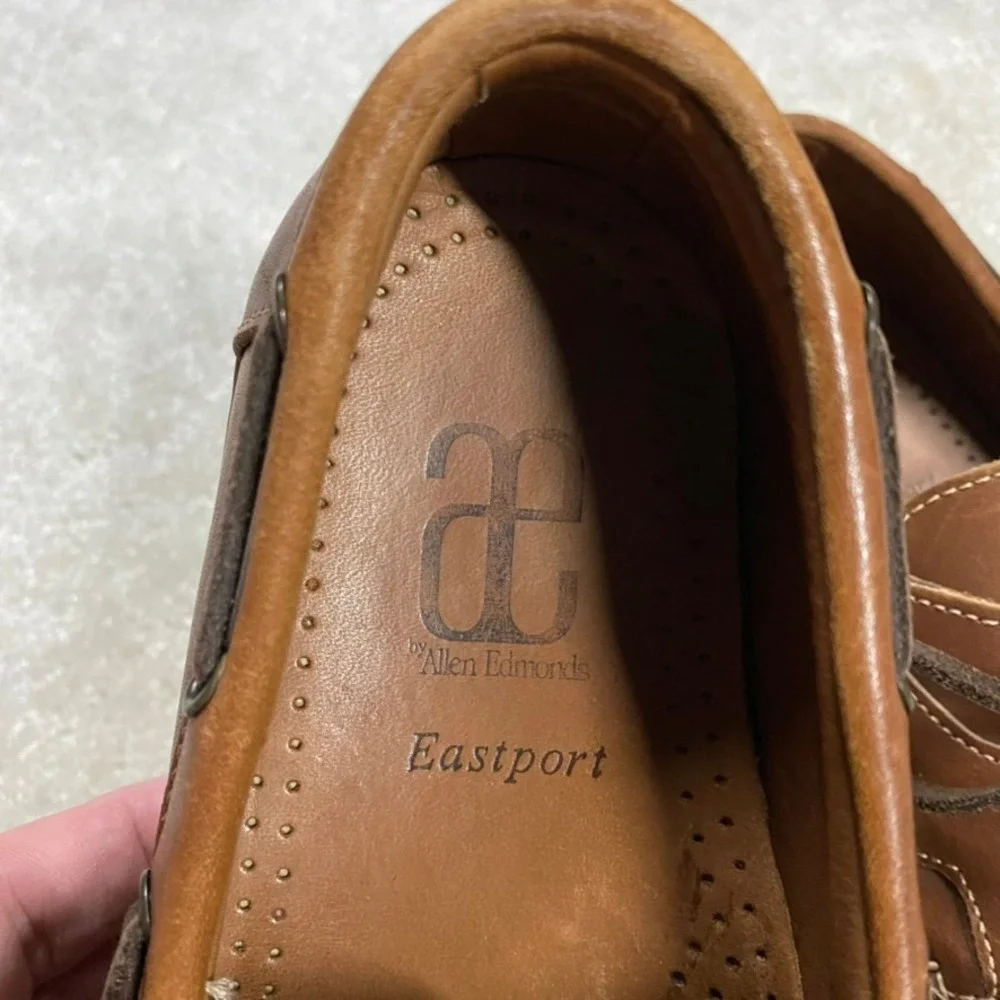 Allen Edmonds Shoes Mens 9 D Eastport Tan Leather Boat Shoes Loafers Preppy